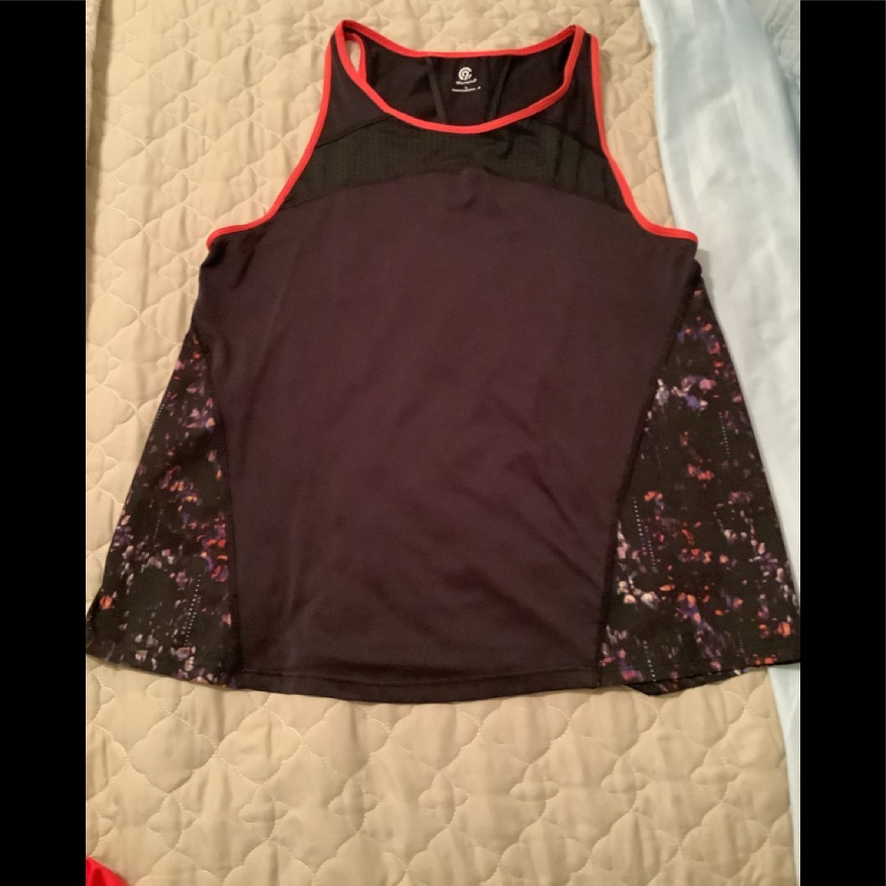 Champion shirt  athletic stretch cut outs in the back size large black &…